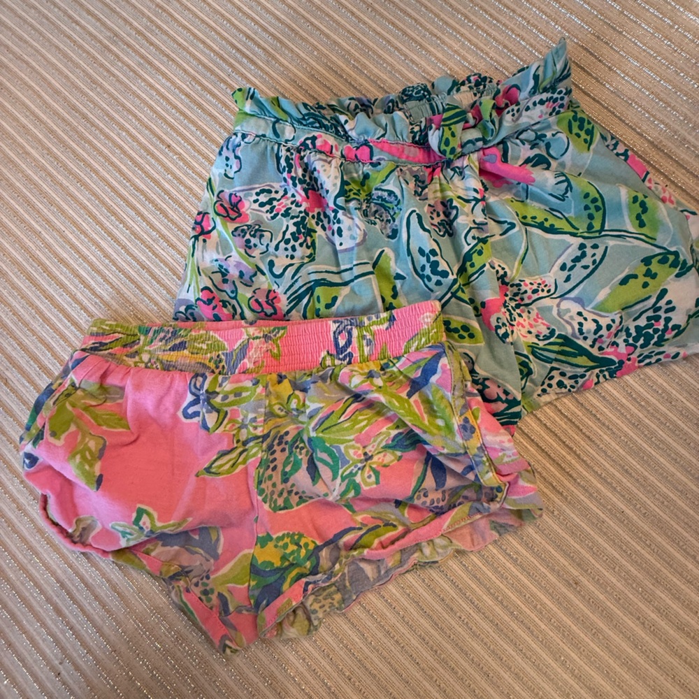 Lilly Pulitzer Pink and Green Floral Shorts